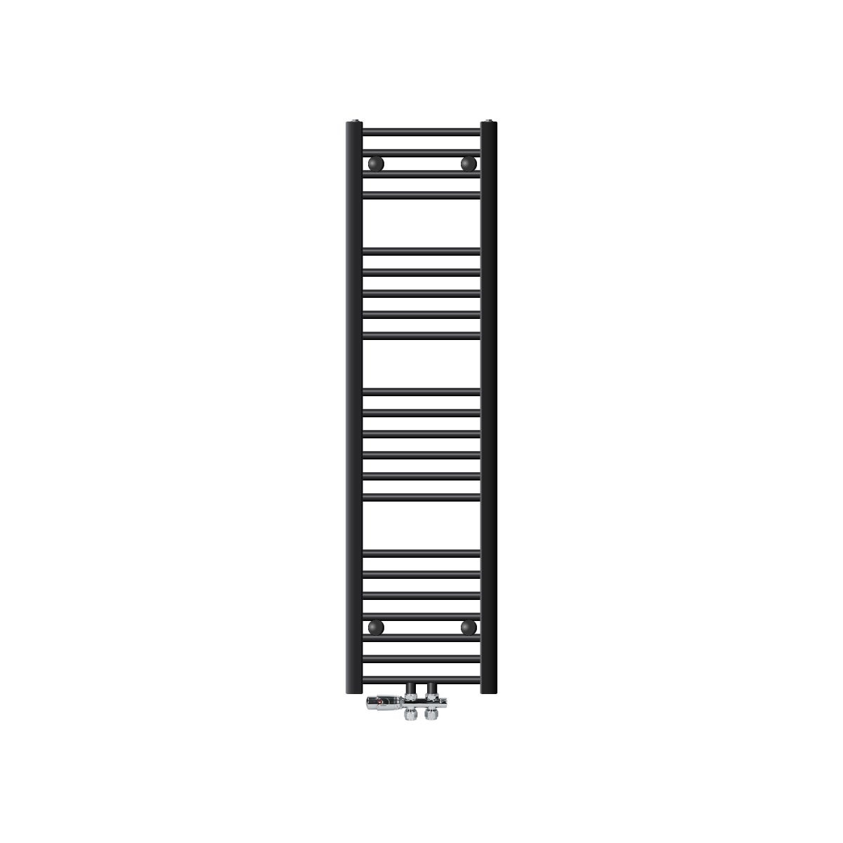 ECD Germany badkamerradiator, middenaansluiting, 300 x 1400 mm, antraciet, recht, met thermostaat, aansluitset, staande radiator, verwarming, handdoekwarmer, handdoekdroger, handdoekradiator