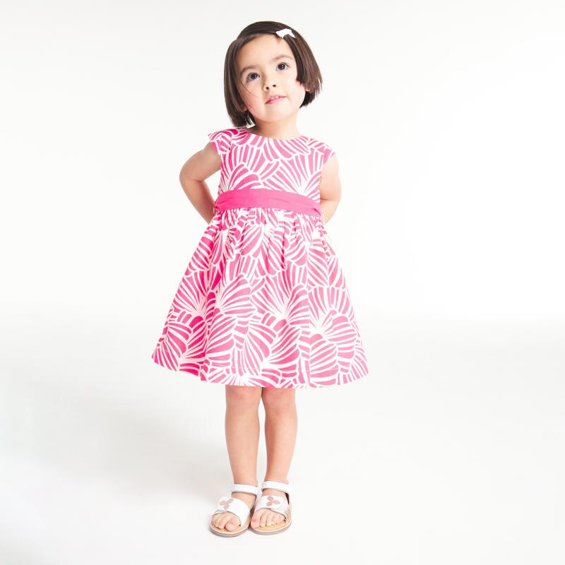 Robe de cérémonie impression graphique et bloomer rose bébé fille Rose