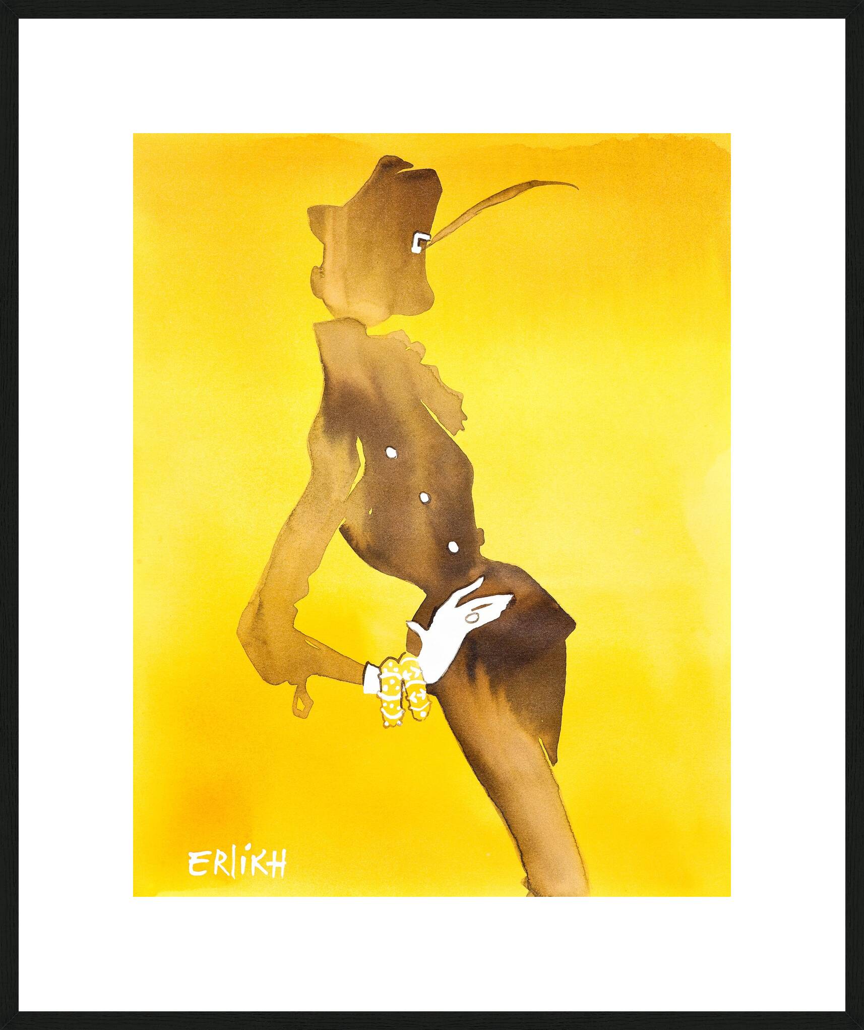 Lanvin dress with the feathered cap by Eduard Erlikh - Limited Edition. Edition of: 100. Signed.