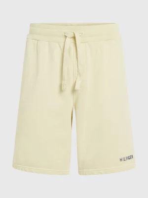 Shorts de moletom com logo tingido naturalmente