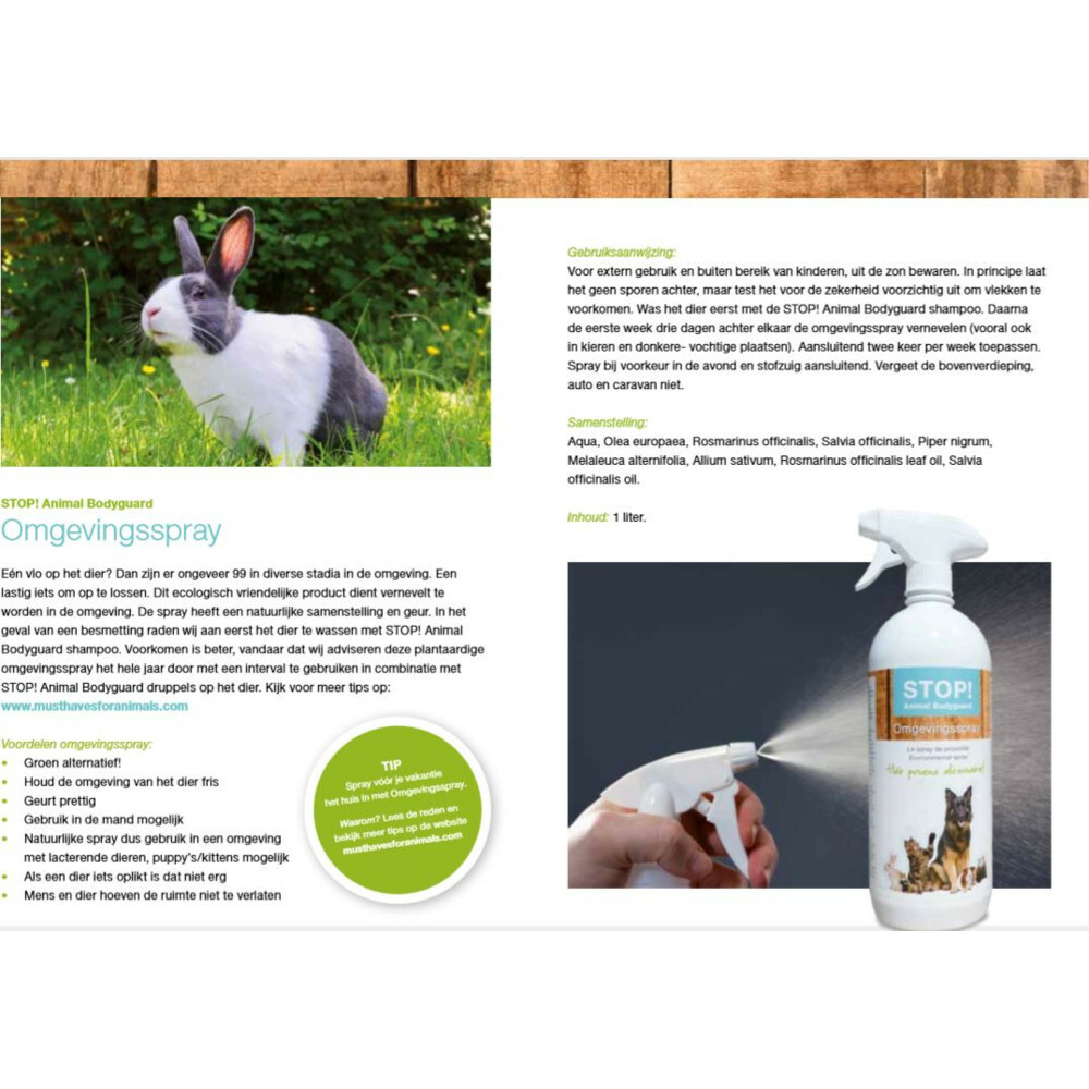 STOP! Anti Vlooien Omgevingsspray 1 liter