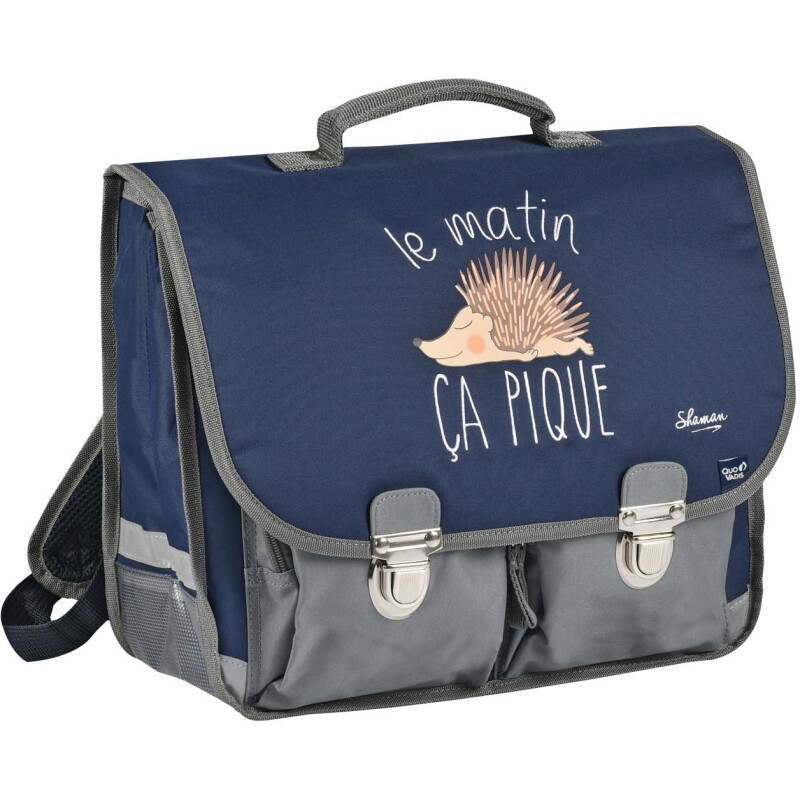 Quo Vadis - Cartable scolaire - Shaman - 38x30x14 cm - Toile (polyester) - 2 compartiment(s) - Avec bretelles et poignée- par 2