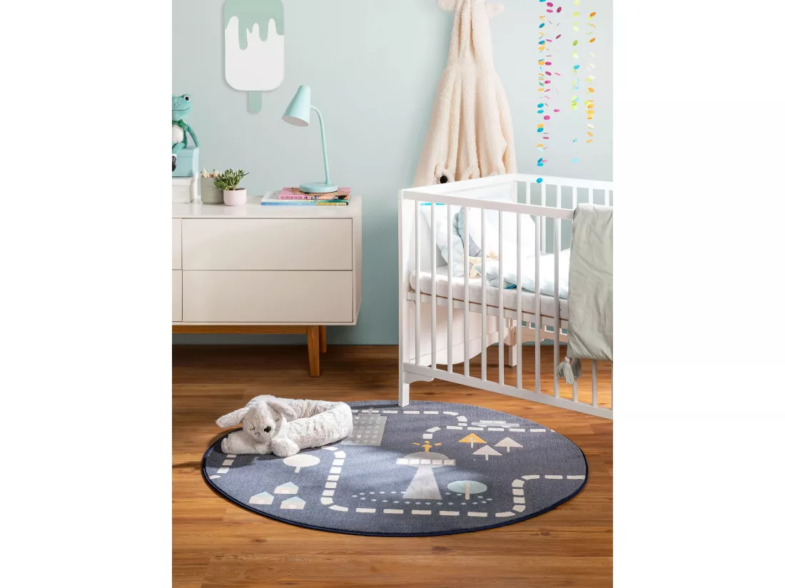 Tapis enfant Juno Bleu ø 120 cm rond