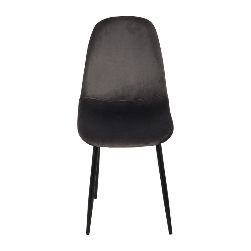 Eetkamerstoel Ivy - velvet grijs - 88x44x53 cm