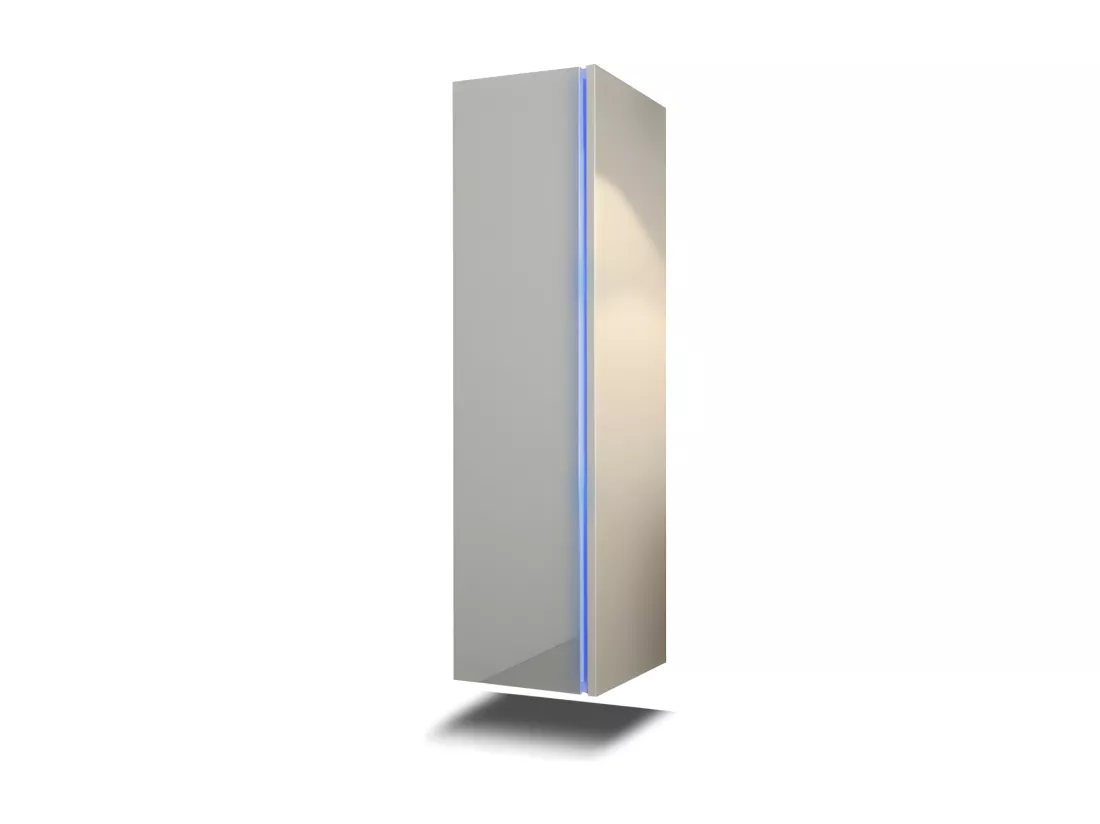 Colonne de salle de bain suspendu, collection BIRD, coloris Blanc mat et Blanc brillant, idéal pour une salle de bain moderne.