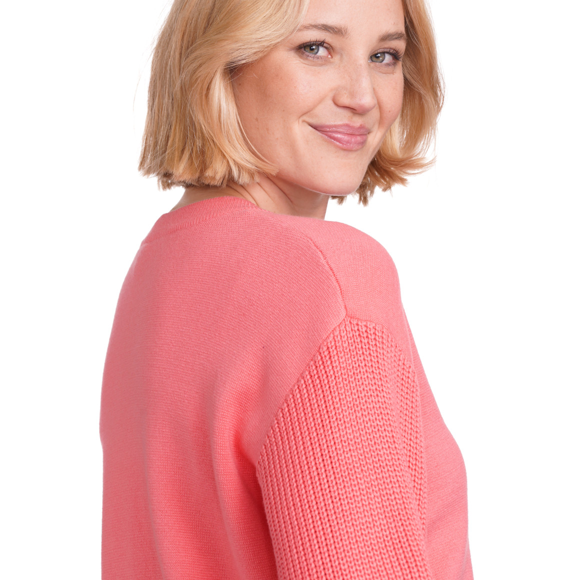 Gina Benotti Damen Strickpullover mit Reißverschlüssen hellrot