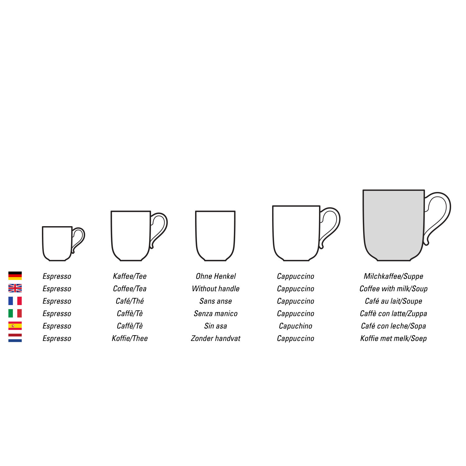 Design Naif Cappuccino cup Multi-colored, 12.6 oz, Premium Porcelain