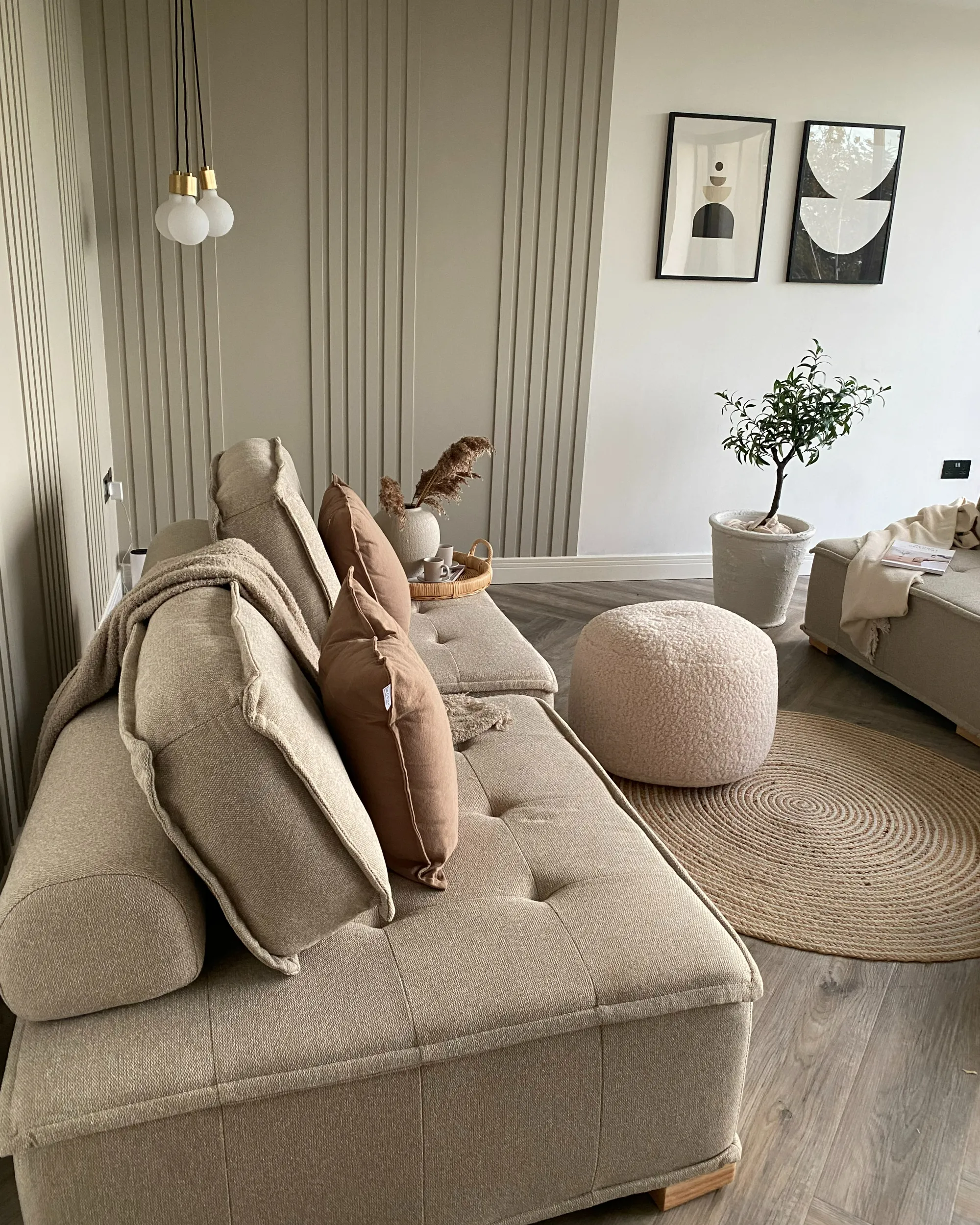 Modulaire bankenset 4-zits TIBRO Stof Lichtbeige