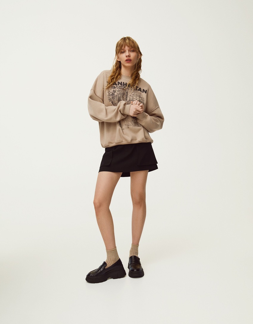 Moletom estampado oversized