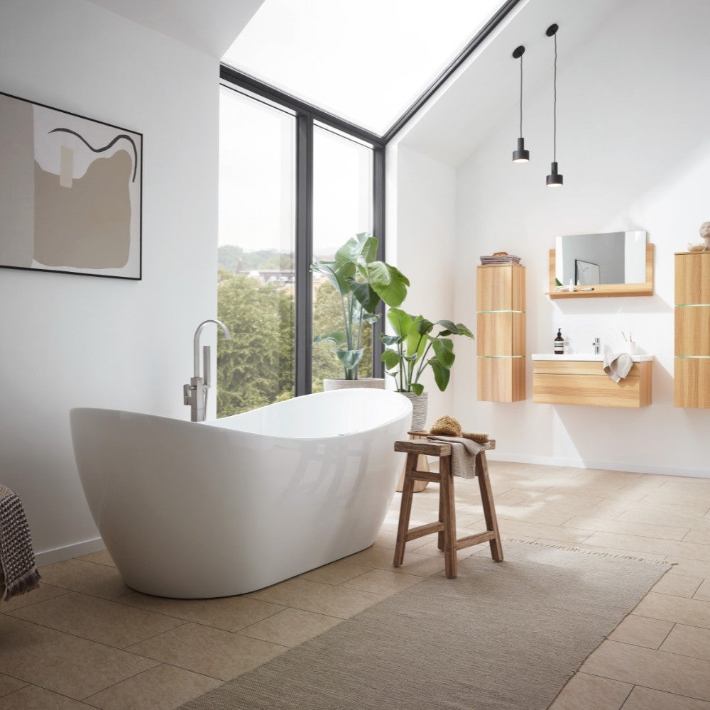 Home Deluxe - vrijstaand bad met whirlpoolfunctie - OVALO PLUS - afmetingen 180 x 90 x 72 cm - incl. complete accessoires | Whirlpoolbad, hottub voor 2 personen