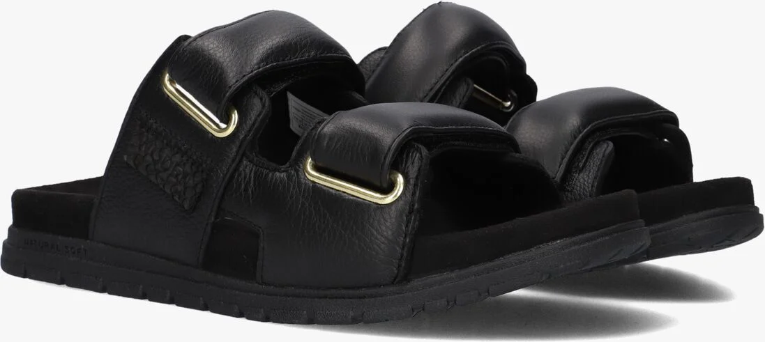 WODEN zwarte woden slippers lisa