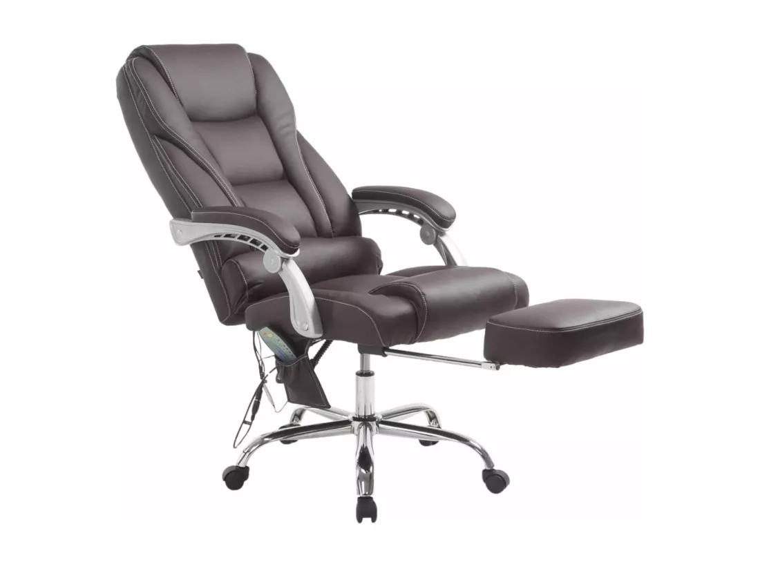 Chaise de bureau - Similicuir & Noyer - Marron - Pacific