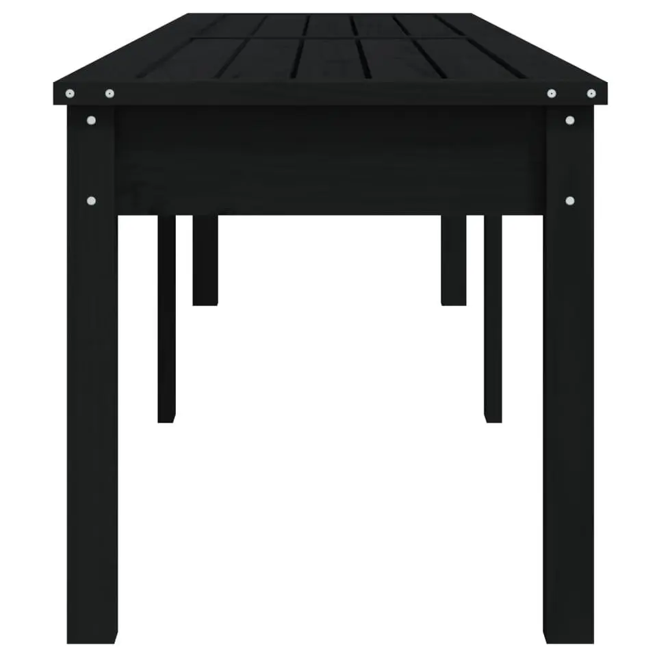 vidaXL - Tuinbank 2-zits - Zwart - Grenenhout - 203.5 x 44 x 45 cm