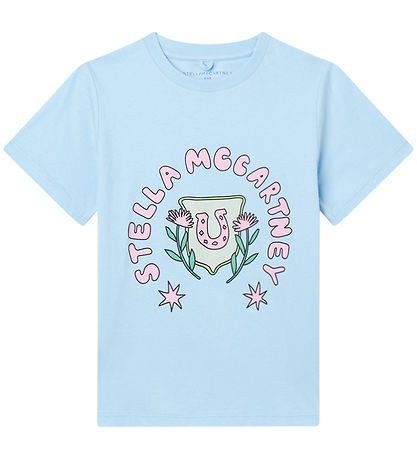 Stella McCartney Kids T-Shirt - Hellblau m. Rosa