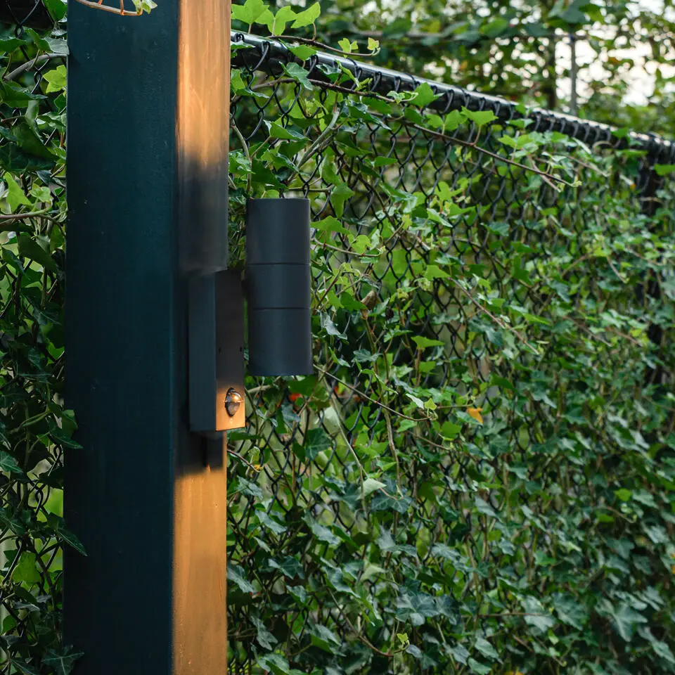 Qazqa buitenlampen met sensor duo grijs gu10