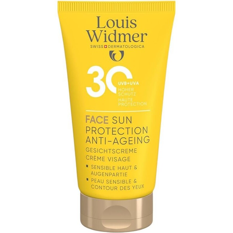Crème solaire visage avec parfum indice 30 Widmer- Tube de 50 ml
