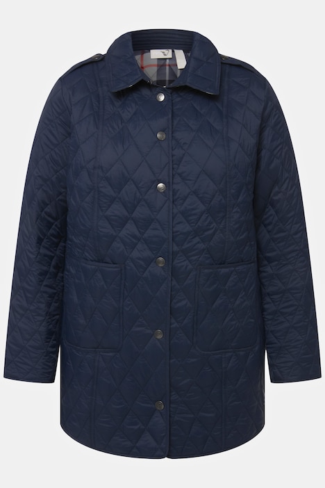 Steppjacke, Karofutter, Slim, Hemdkragen