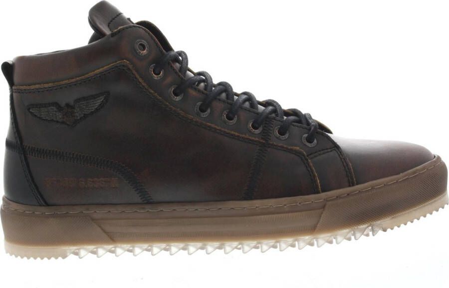 PME Legend Bruin Tinten Titon Hoge sneakers Leren Sneaker Heren Bruin