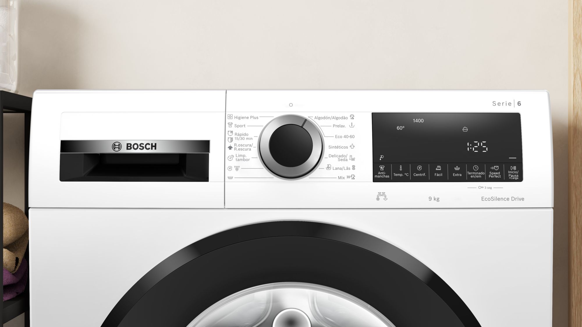 Máquina de lavar roupa de carregamento frontal Série 6, 9 kg, 1400 rpm, WGG14400ES