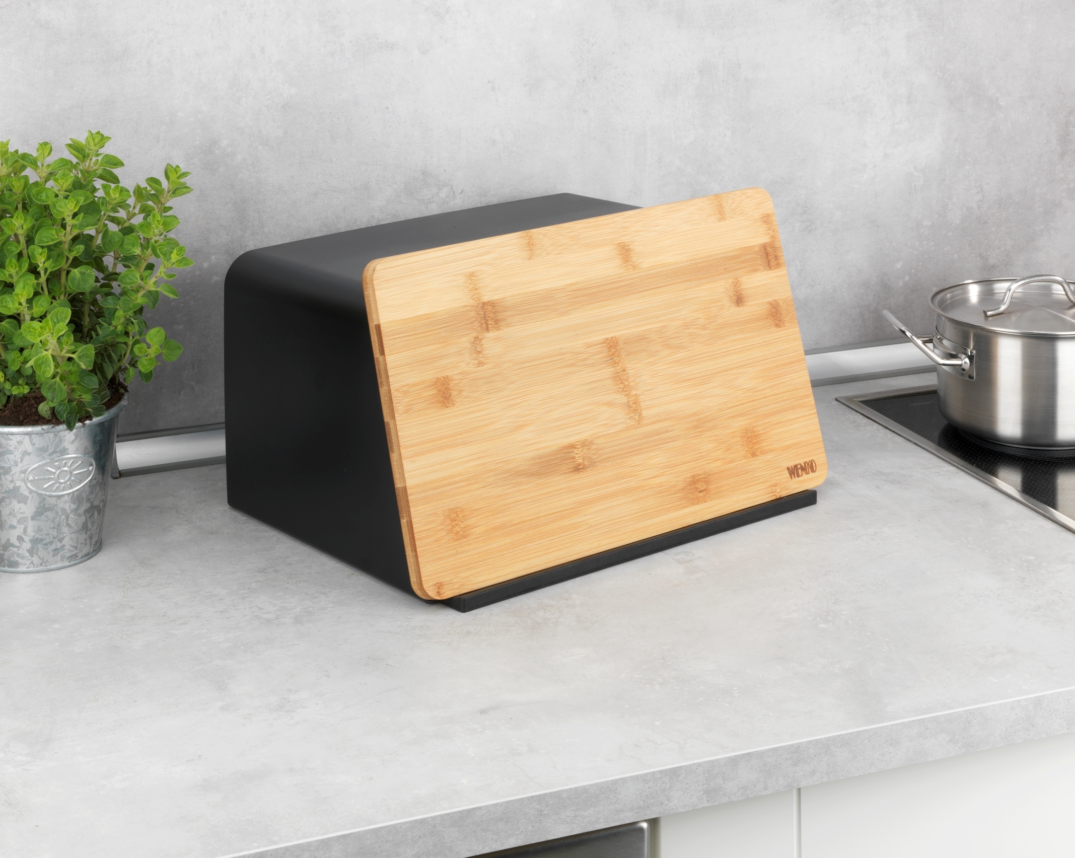 WENKO Brotkasten »Modell Kubo« 1 Stk. tlg. moderne Brotbox mit integriertem Schneidebrett als Deckel