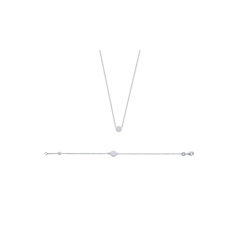Collier Femme - Argent 925 - Oxyde de zirconium - Longueur : 45 cm