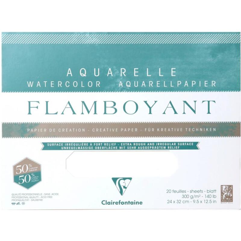 Flamboyant bloc collé 4 côtés 20F 24x32cm 300g