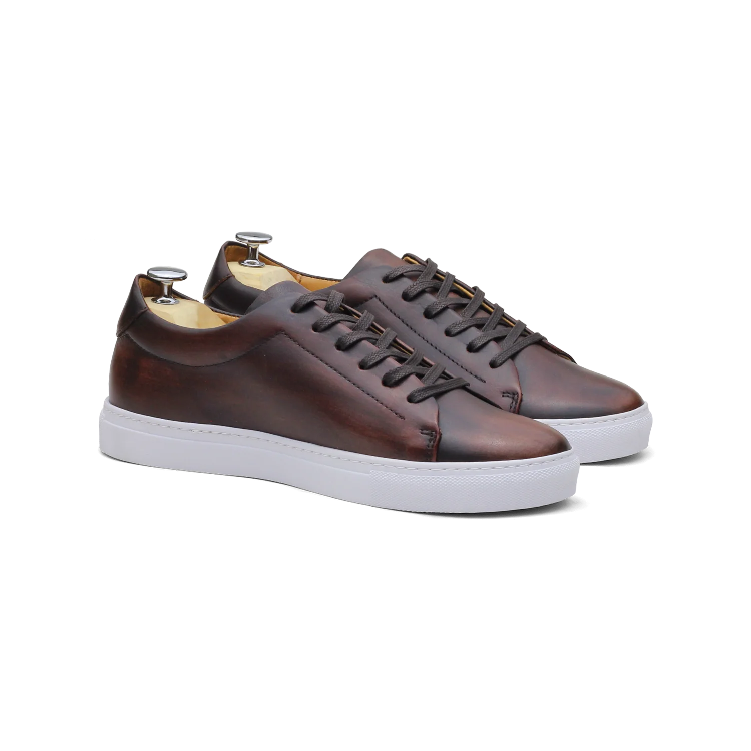Kooper-Sneakers / Basket en cuir brown