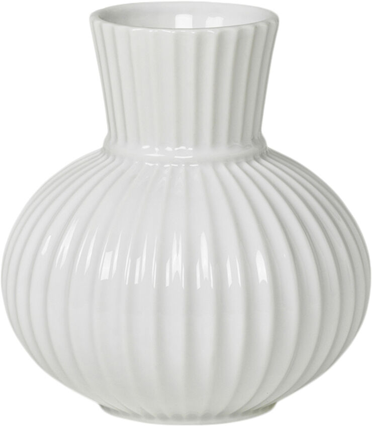 Lyngby Porcelæn Lyngby Tura Vase H14. 5 hvid porcelæn Hvid