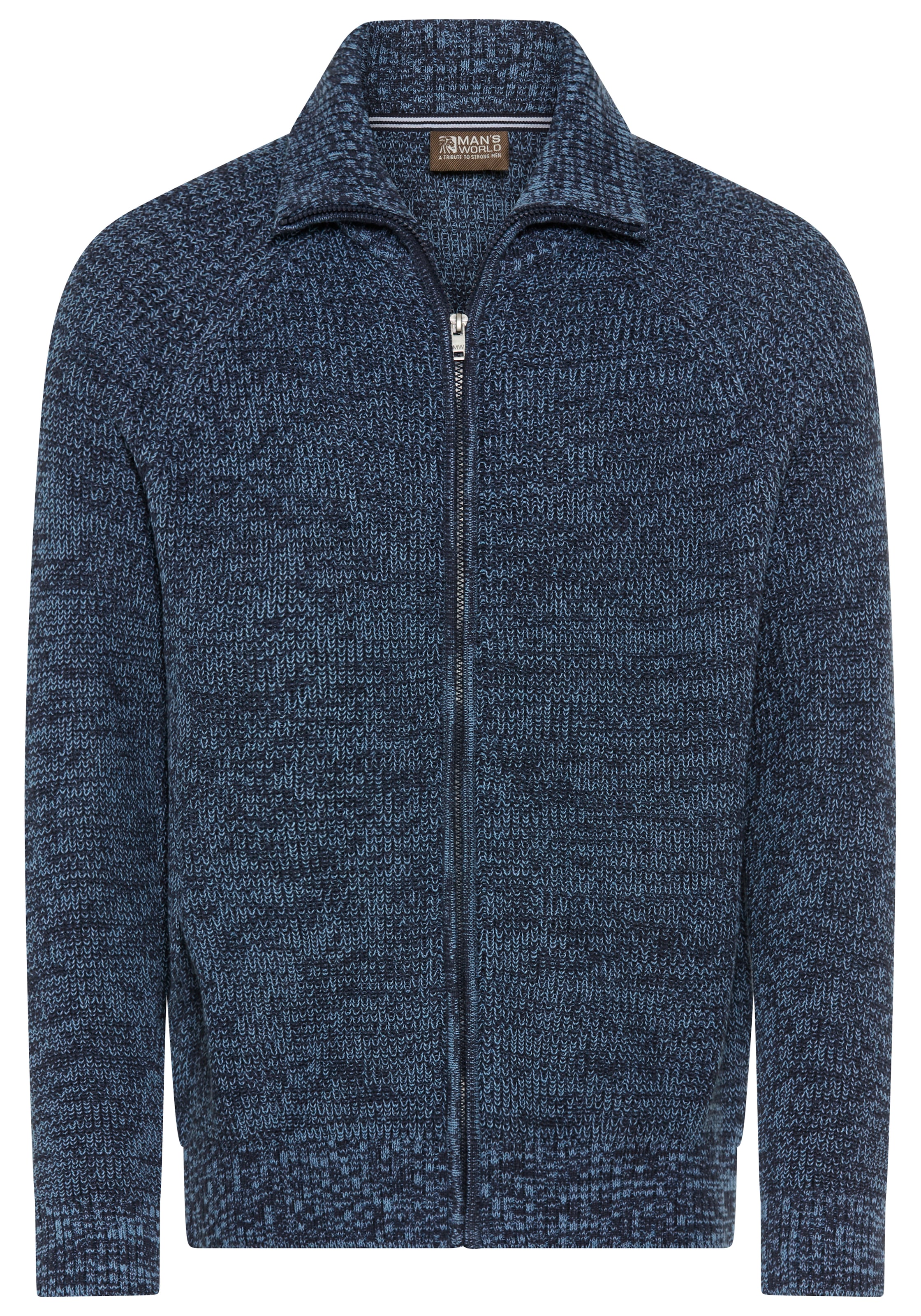 Man's World Strickjacke »Neue Kollektion! Mit Stehkragen & Reissverschluss«, melierte Optik ,weicher Griff, Perfekt für die kältere Jahreszeit