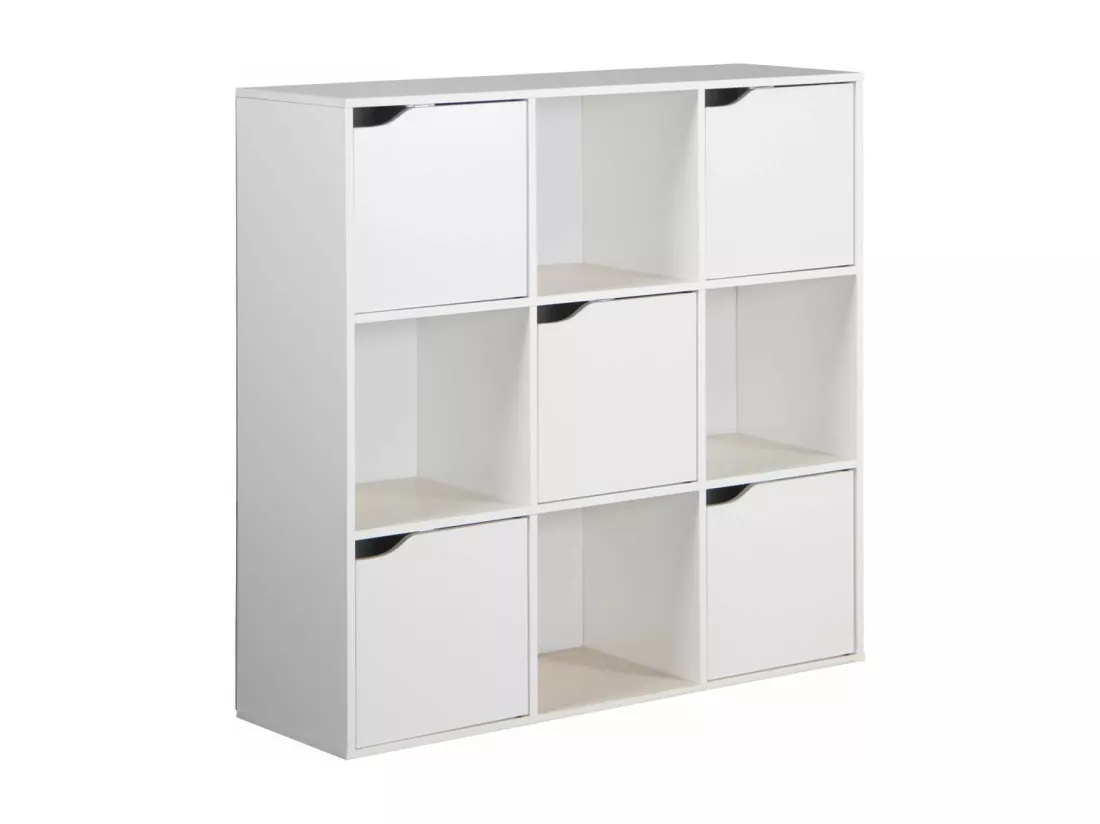 Bibliothèque Vesparia 90x90x30 Aggloméré Blanc Moderne