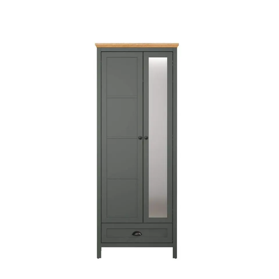 Hioshop Stanton kledingkast groen- eik decor