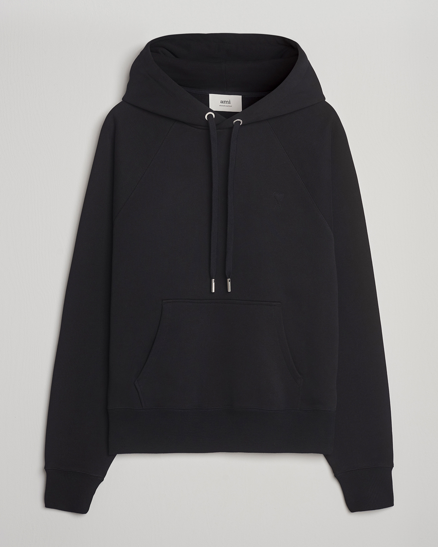 AMI Tonal Heart Logo Hoodie Black