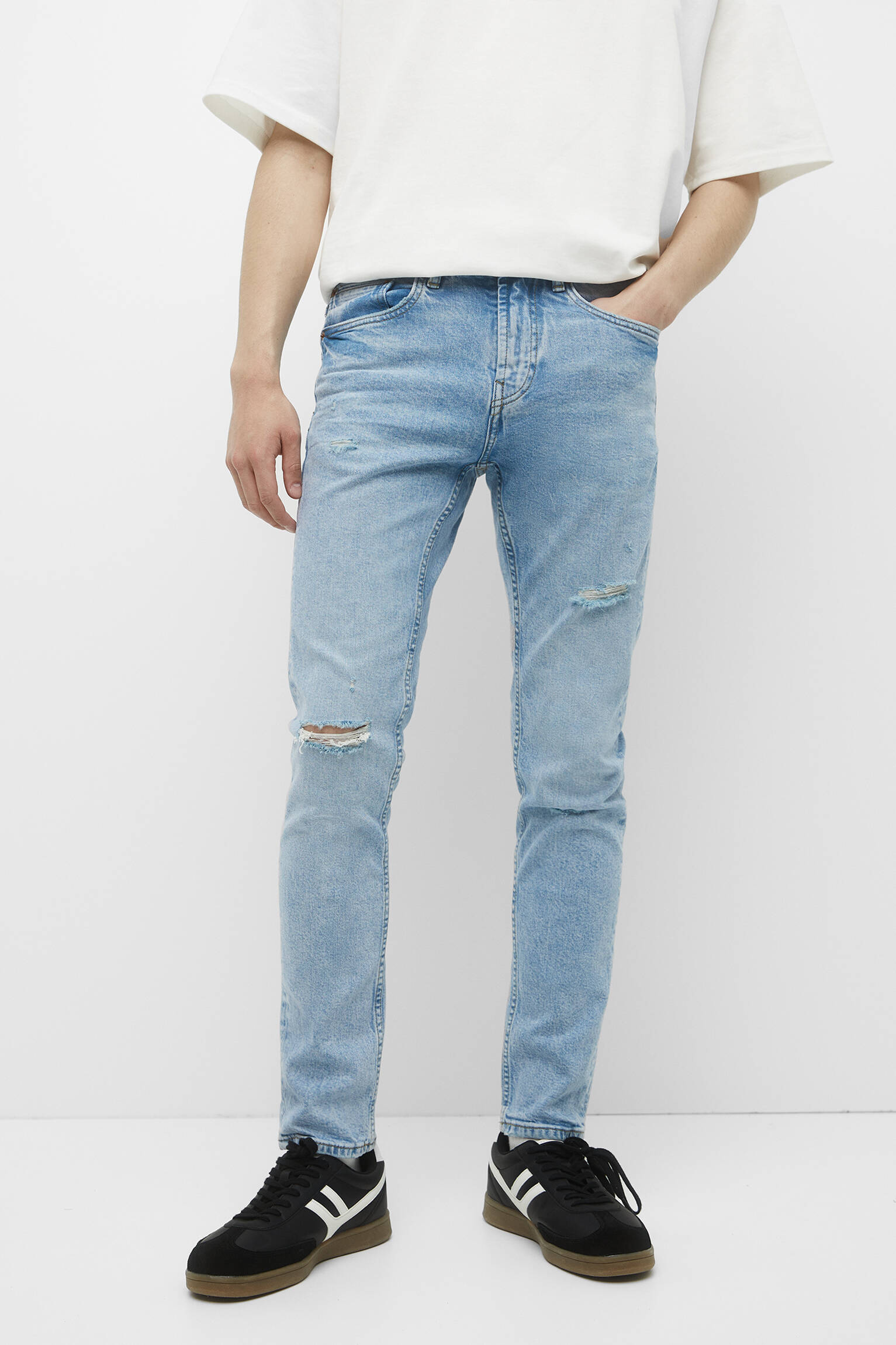 CALÇA JEANS BÁSICA SLIM FIT - VERDE AZUL