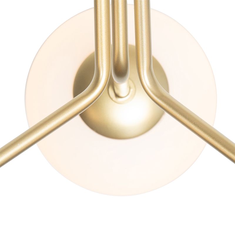 Art Deco hanglamp goud met opaal glas 3-lichts - Coby