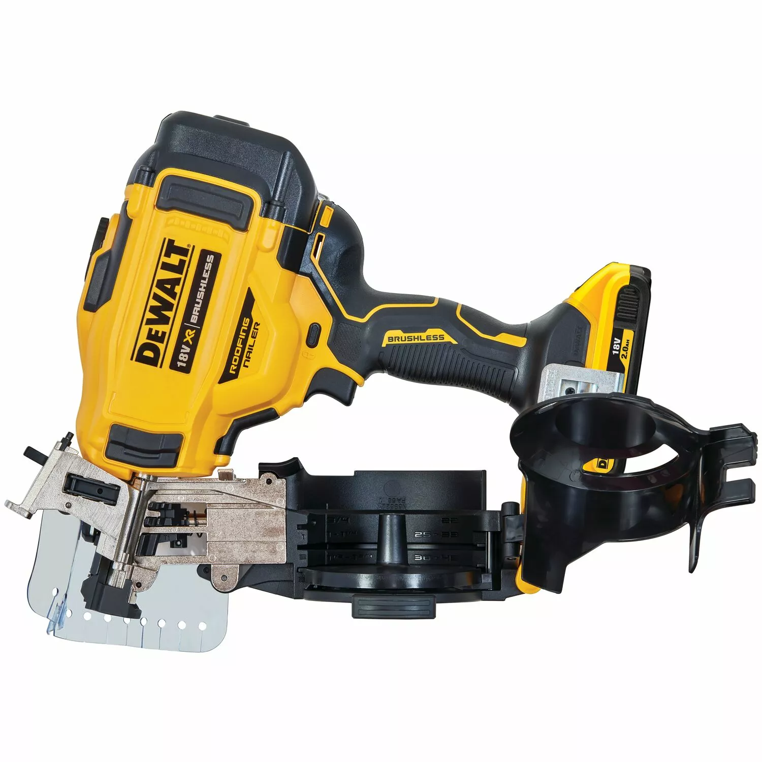 DeWALT DCN45RND2 18V Li-ion accu Rolspijktacker voor dakwerk set (2x 2.0Ah accu) in TSTAK - 19-45mm - Koolborstelloos