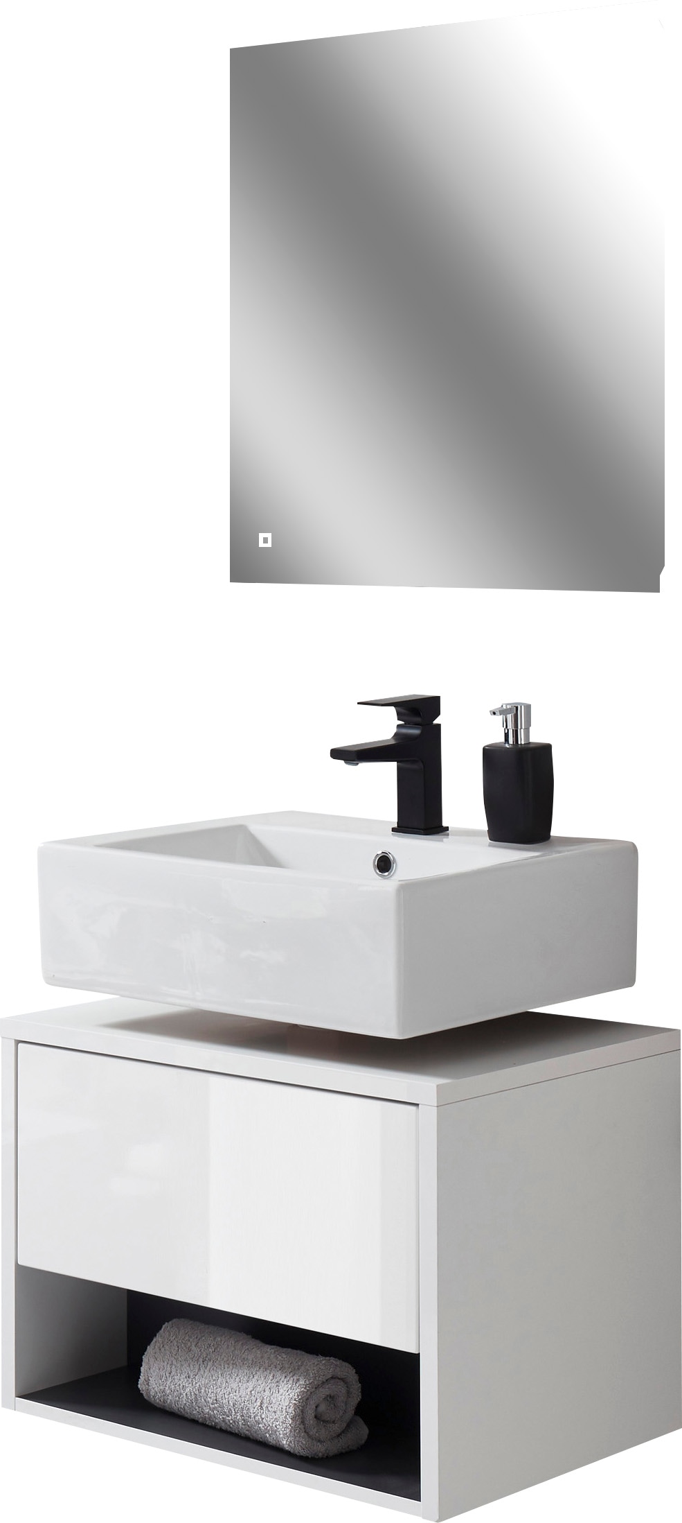 PLACES OF STYLE Badmöbel-Set »Studio Line, Bad im modernen Design, 2-teiliges Badezimmer« 2 Stk. tlg.