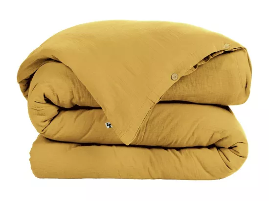 OUREA - Housse de Couette 260x240cm Gaze de Coton Safran