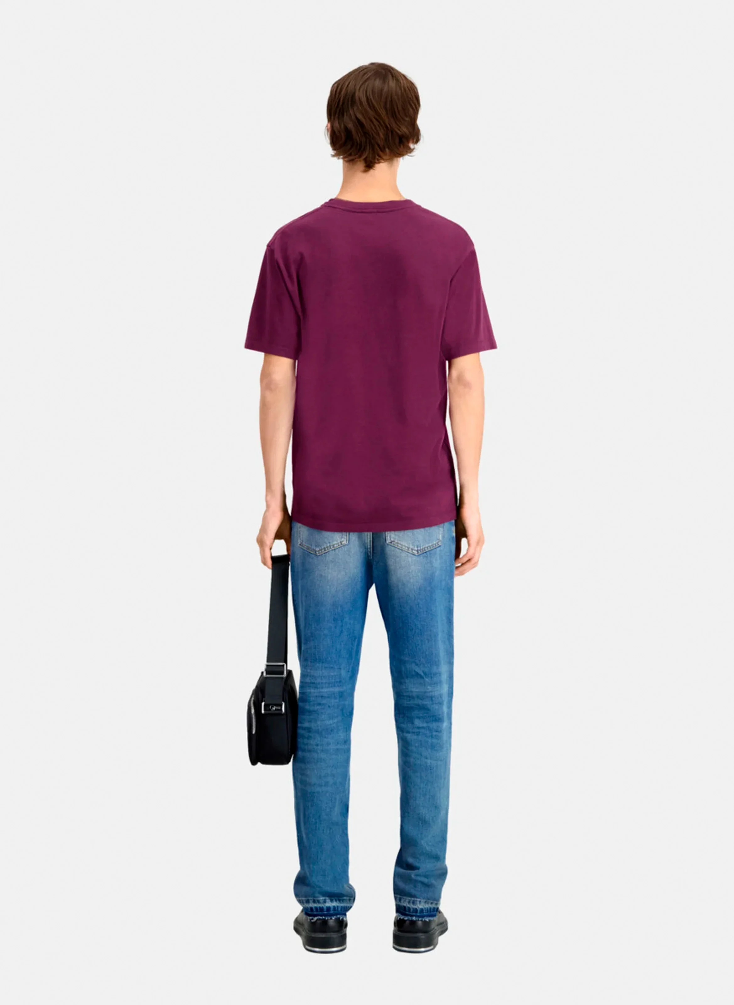 Tee-shirt droit col rond en coton sérigraphié |