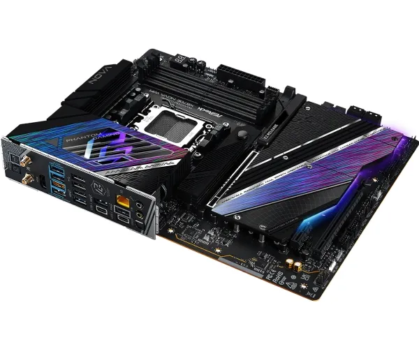 ASRock Phantom Gaming X870E NOVA WiFi - Bundkort - ATX - Socket AM5 - AMD X870E Chipset - USB4, USB 3.2 Gen 1, USB 3.2 Gen 2, USB-C 3.2 Gen 2x2 - 5 Gigabit Ethernet, Wi-Fi 7, Bluetooth - onboard grafik (CPU påkrævet) - HD Audio (8-kanaler)