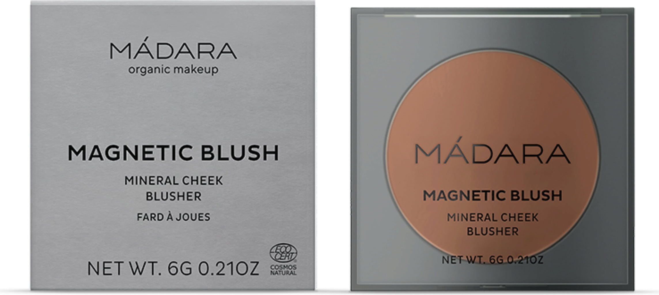 MÁDARA Organic Skincare  Magnetic Blush Mineral Cheek Blusher, #1 Fierce Flame (6 g)