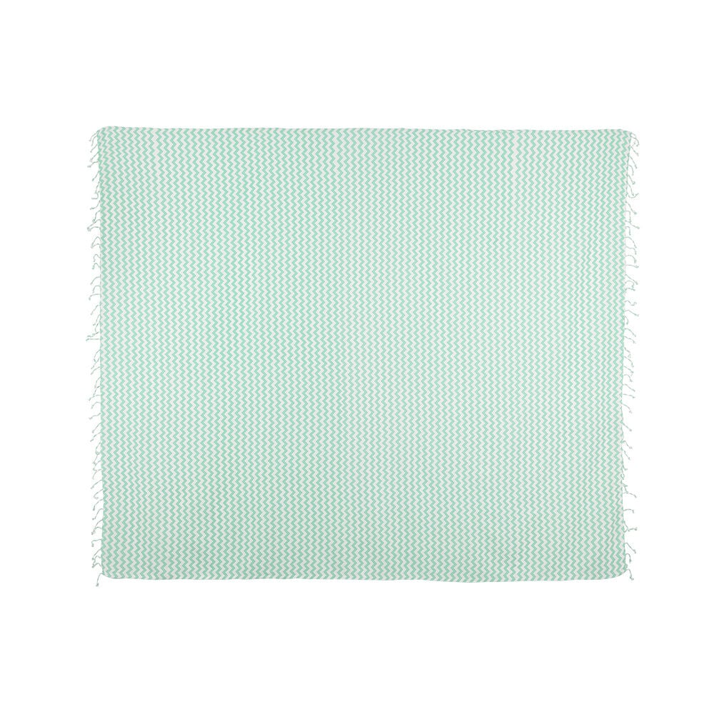Fouta de plage 2 personnes 100% coton orange/blanc ou bleu/blanc