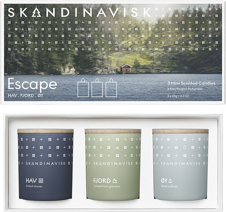 Skandinavisk ESCAPE Mini Candle Giftset 65g x 3