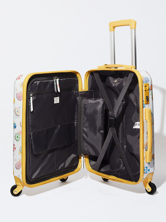 Maleta De Viaje Estampada - Amarillo
