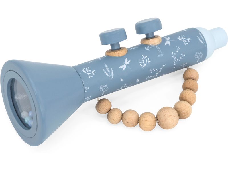 Label Label Musikinstrument Trompete Blau Holztrompeten für kleine Musiker