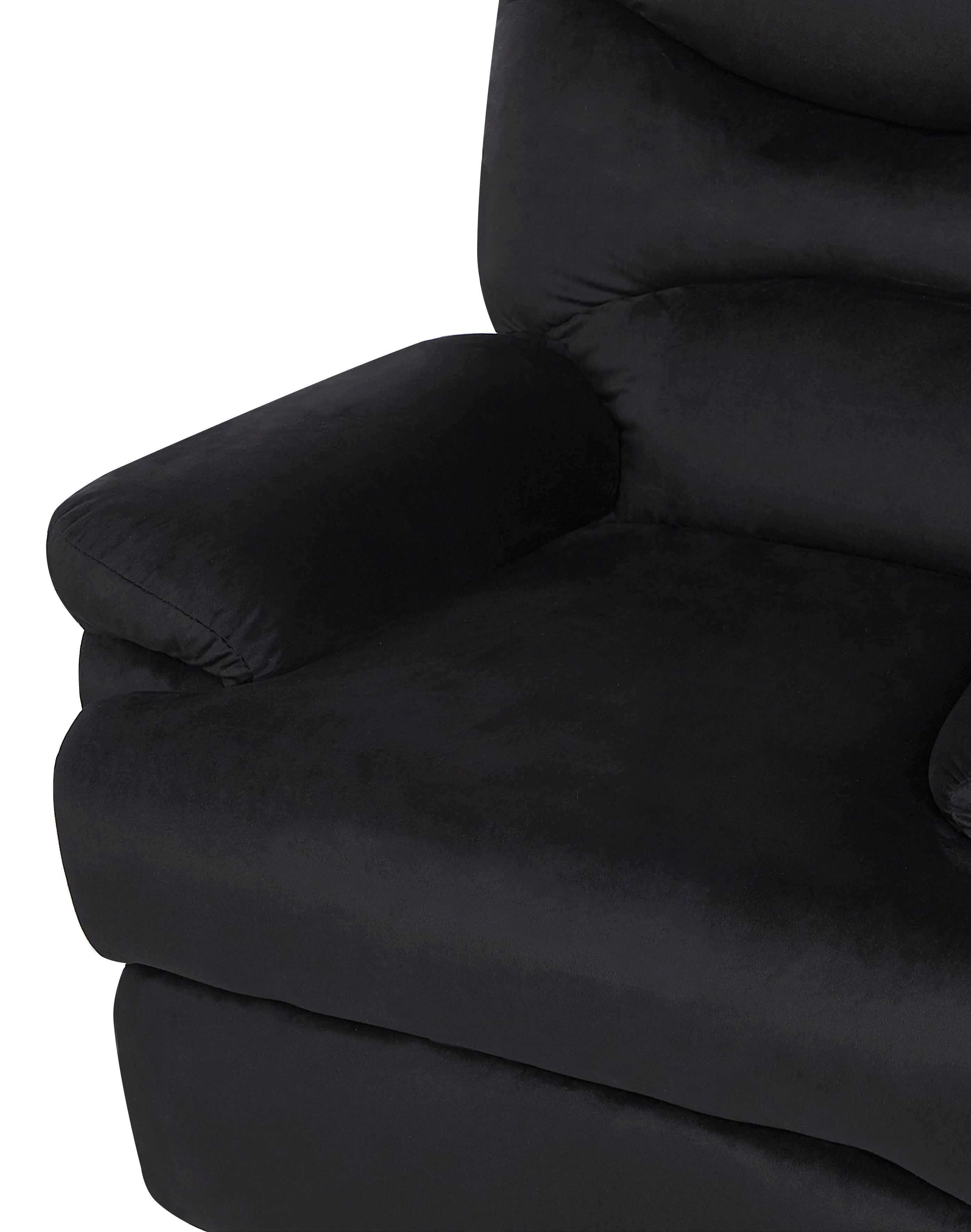 Relaxfauteuil ESLOV inclusief voetensteun Fluweel Zwart