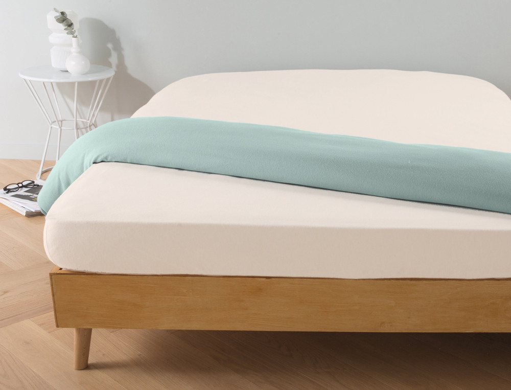 Drap-housse-Flanelle bicolore