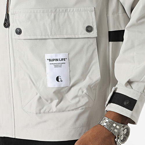 Veste Zippée Capuche Beige