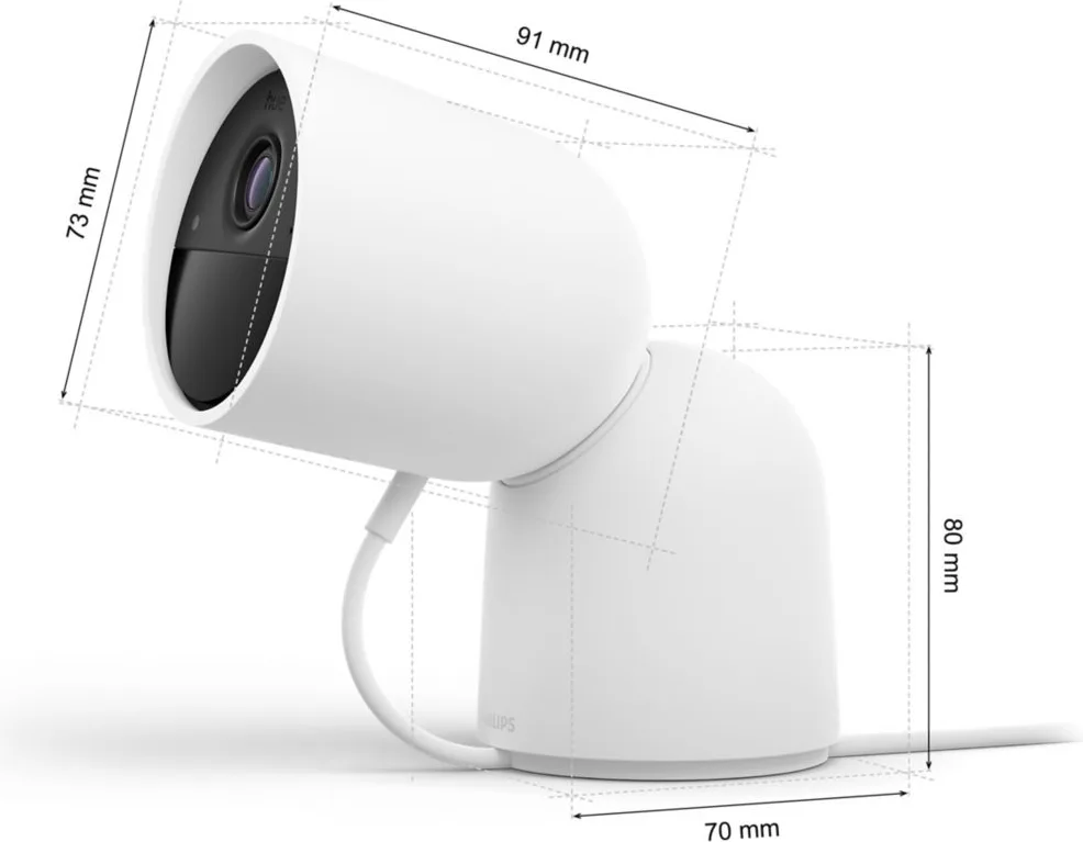 Philips Hue Secure caméra filaire avec support Blanc Caméra de surveillance