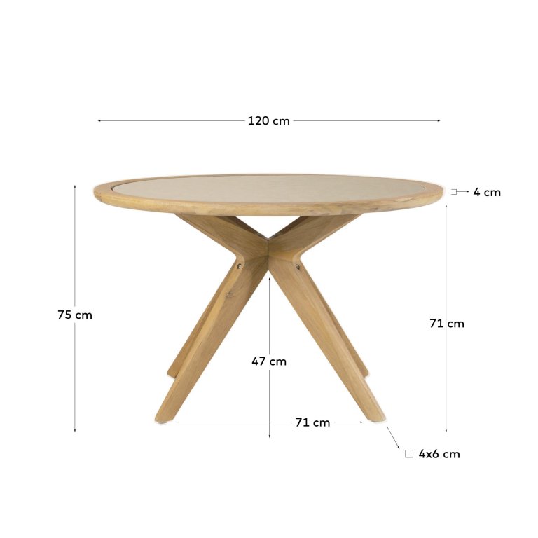 Kave Home Julieta eettafel 120