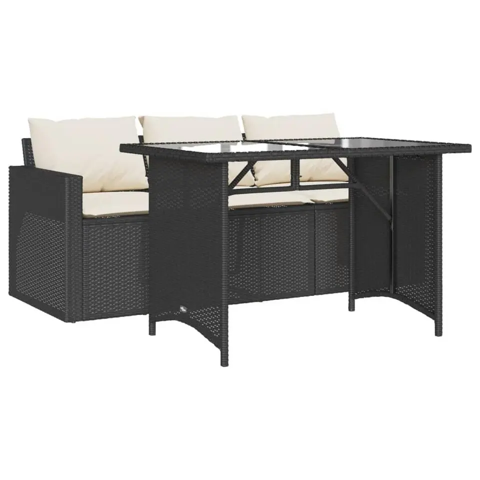 vidaXL - Tuinset - Zwart - Poly rattan